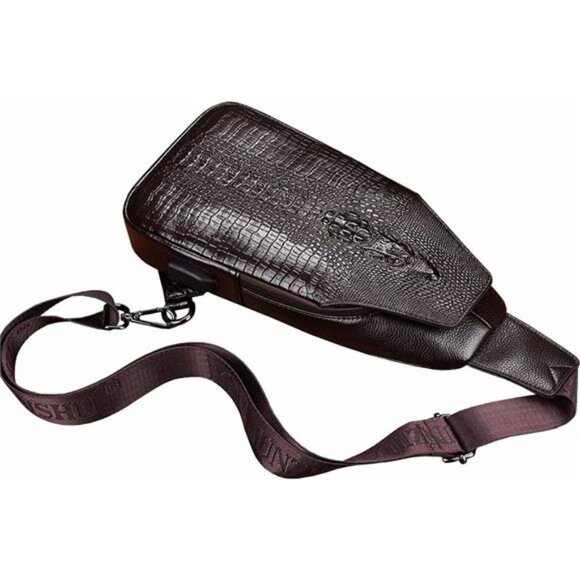 Sling Bag Crossbody Backpack for Travel Brown7 - Picture 3 of 4